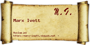 Marx Ivett névjegykártya